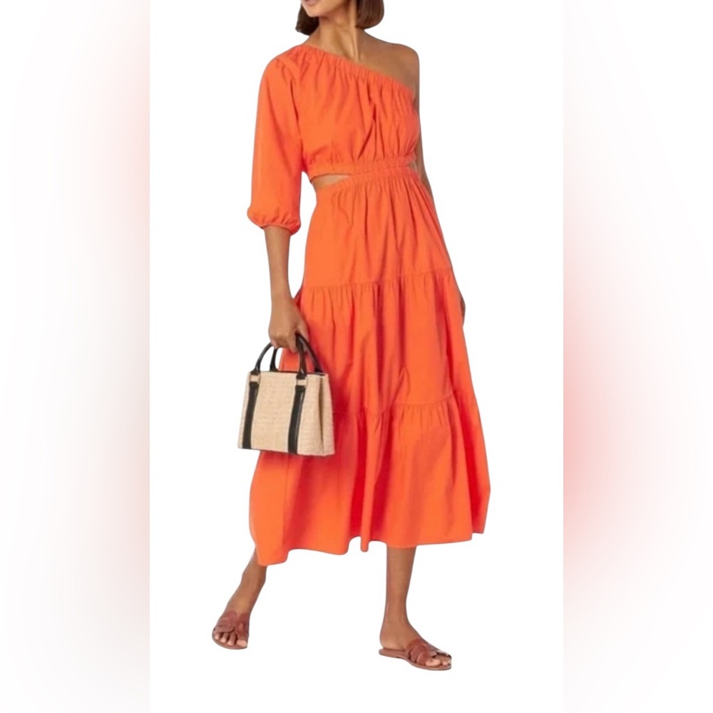 The Drop One Shoulder Cutout  Midi Dress Size XL New